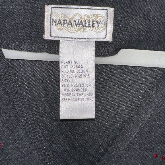 VTG Napa Valley Womens Vest Size Large Black Beaded Gem Buttons - Picture 3 of 5